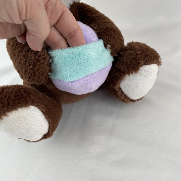 Animal Adventure Bunny Rabbit 10" Plush Easter Egg Pocket Brown Stuffed Toy - Picture 9 of 9